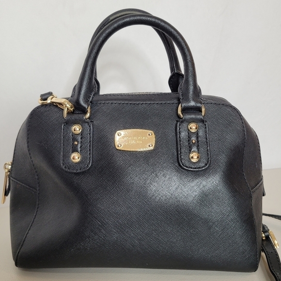 MICHAEL Michael Kors 35S3GSAS1L Small Black Saffiano Leather Satchel Crossbody - Picture 1 of 16